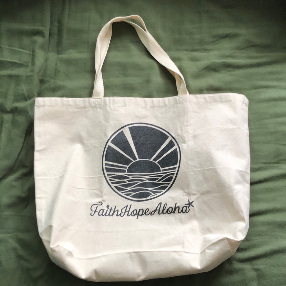 ✨ Faith Hope Aloha tote bag